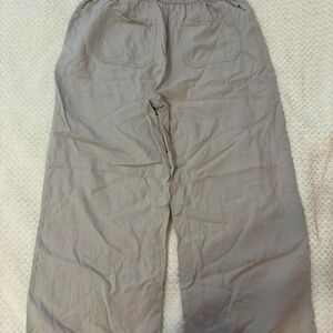 Splendid Lyocell Linen Blend Wide Leg Pull On Pants Taupe Gray Women's Small